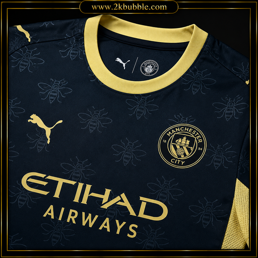 Manchester City Football Shirt 2026/27, Manchester City Away Jersey, Soccer Jersey, Fan Version, Player Version, Blue Football Shirt, Gift for Fans
