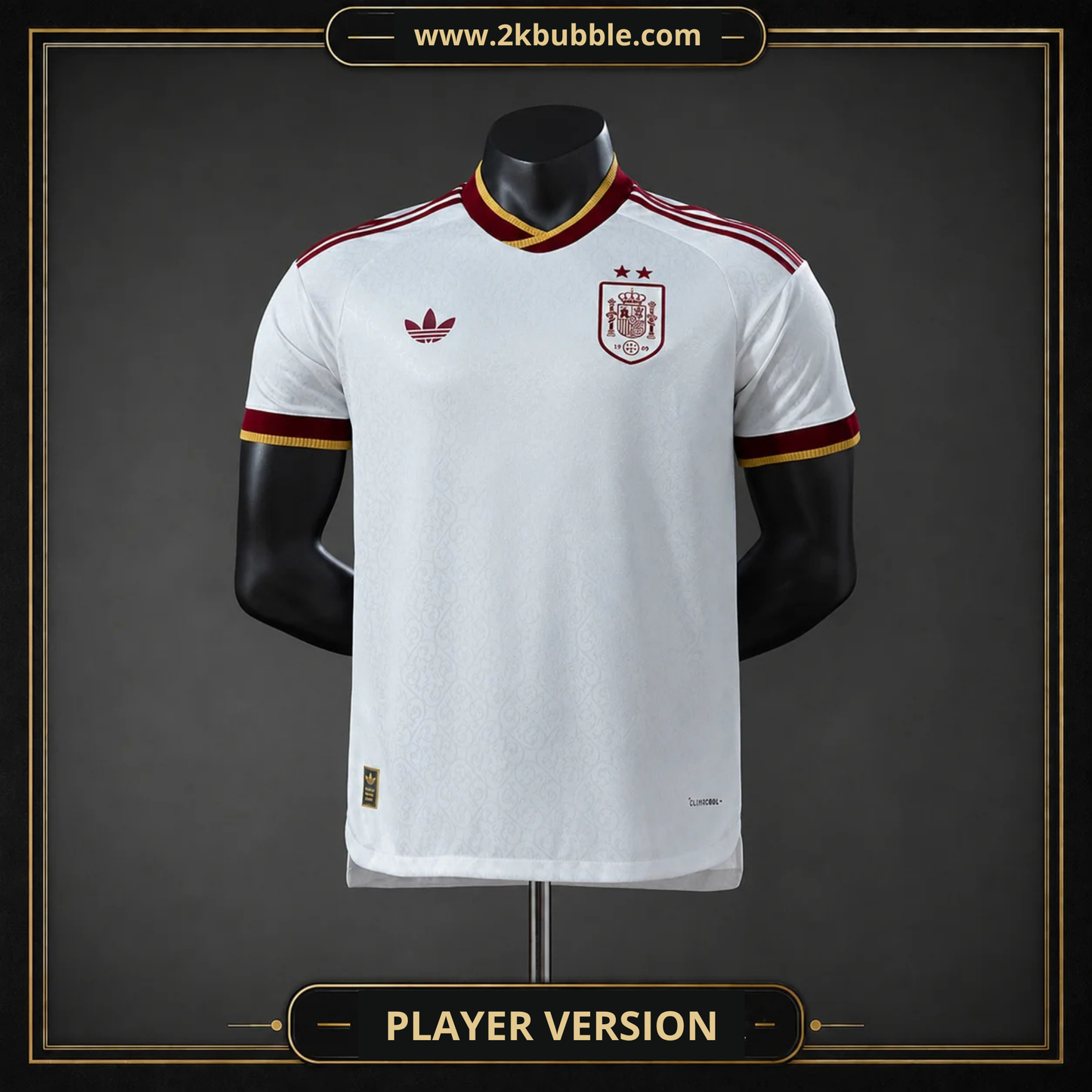 Spain Two Stars World Cup 2026 Away Football Jersey with Patch World Cup 2026 Winners White