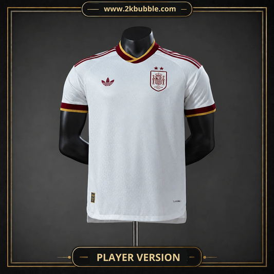 Spain Two Stars World Cup 2026 Away Football Jersey with Patch World Cup 2026 Winners White